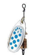 Mepps Comet HSSA Zilver/Blauwe Stippen 2