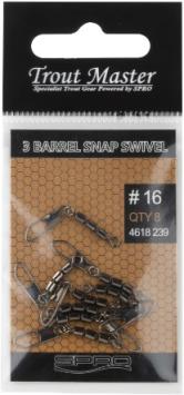 Trout Master 3 barrel snap swivel #14