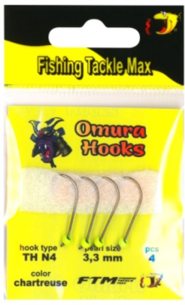 FTM Omura hooks haak 4/parel 3.3mm Chartreuse