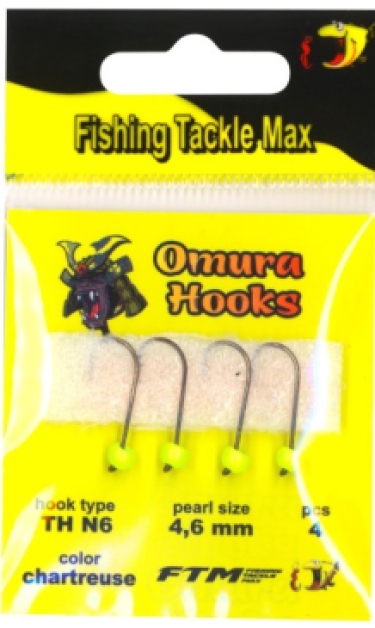 FTM Omura hooks haak 6/parel 4.6mm Chartreuse