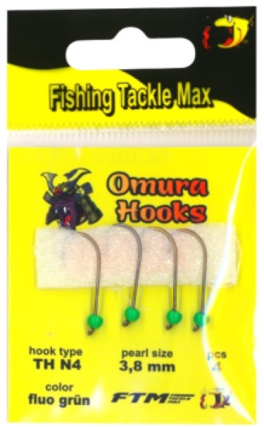 FTM Omura hooks haak 6/parel 3.8mm Fluo Groen