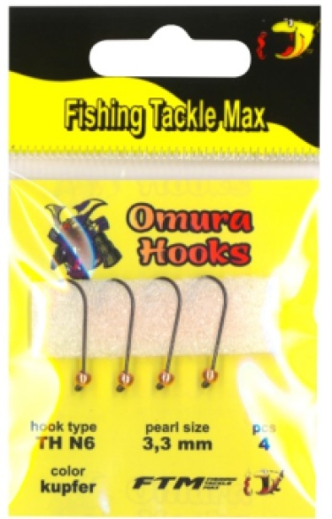 FTM Omura hooks haak 6/parel 3.3mm Koper