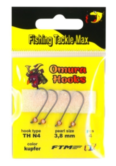 FTM Omura hooks haak 6/parel 3.8mm Koper