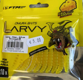 FTM Omura Baits Larvy Cheese Flavour 3.5CM Citroen Yellow