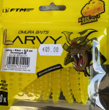 FTM Omura Baits Larvy Cheese Flavour 4.5CM Citroen Yellow