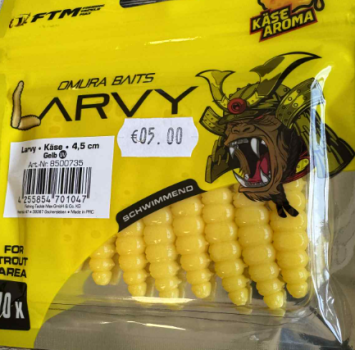 FTM Omura Baits Larvy Cheese Flavour 4.5CM Yellow