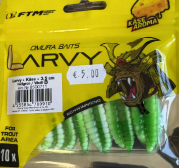 FTM Omura Baits Larvy Cheese Flavour 3.5CM Hot Green/White