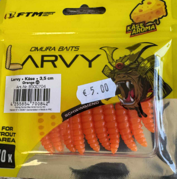 FTM Omura Baits Larvy Cheese Flavour 3.5CM Orange