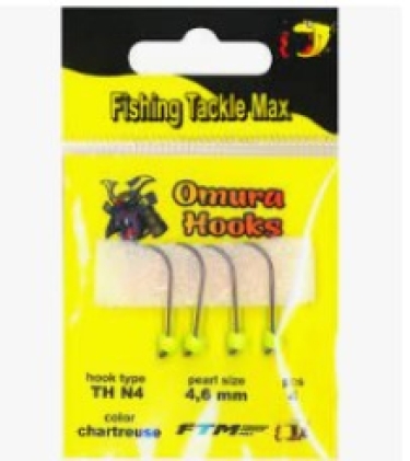 FTM Omura hooks haak 4/parel 3.8mm Chartreuse