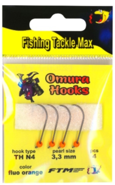 FTM Omura hooks haak 4/parel 3.3mm Fluo Oranje