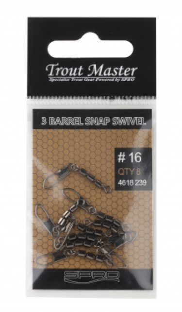 Trout Master 3 barrel snap swivel #16