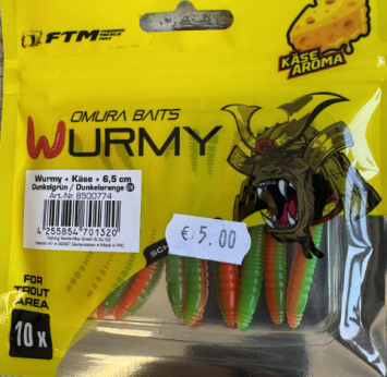 FTM Omura Baits Wurmy Cheese Flavour 6.5CM Dark Green/Dark Orange