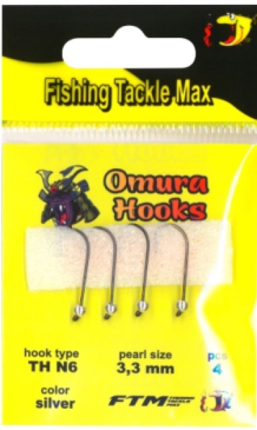 FTM Omura hooks haak 6/parel 3.3mm Zilver